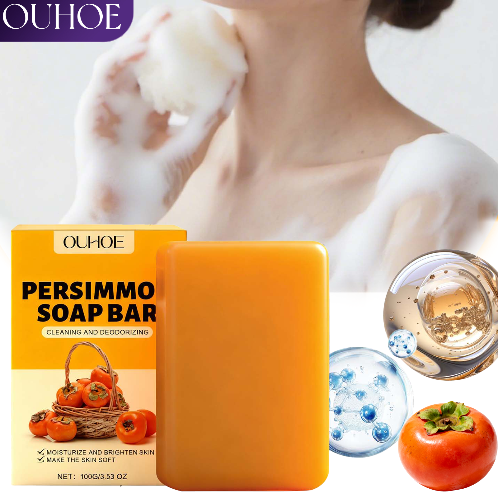 Luxury Skincare Sets - Persimmon Scented Body Soap Bar For