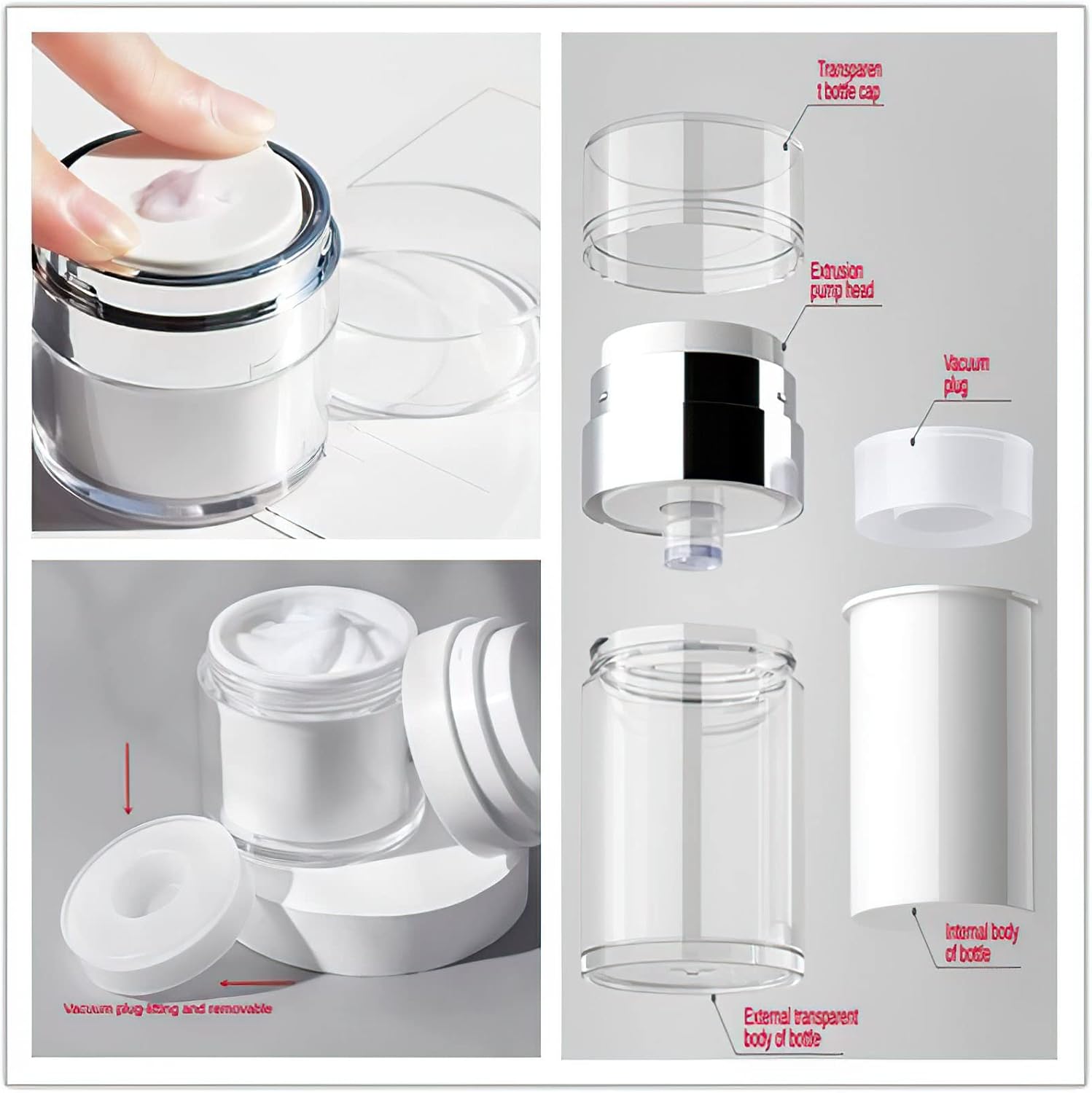 Airless Pump Jar 1/2/3Pcs Mois - Luxury Skincare Packaging recensione e prezzo