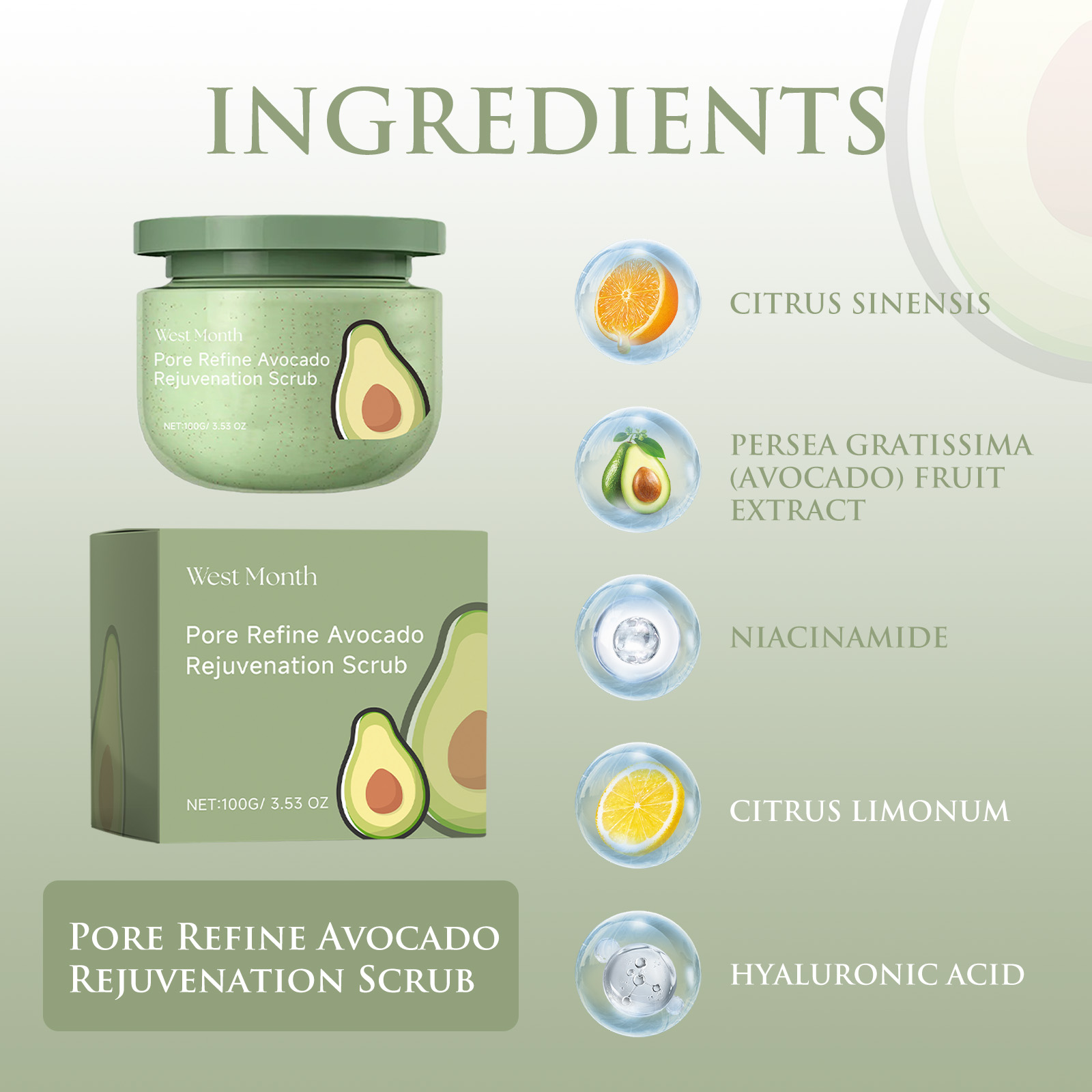 Avocado Ice Cream Body Scrub 1 - Luxury Skincare Sets recensione e prezzo