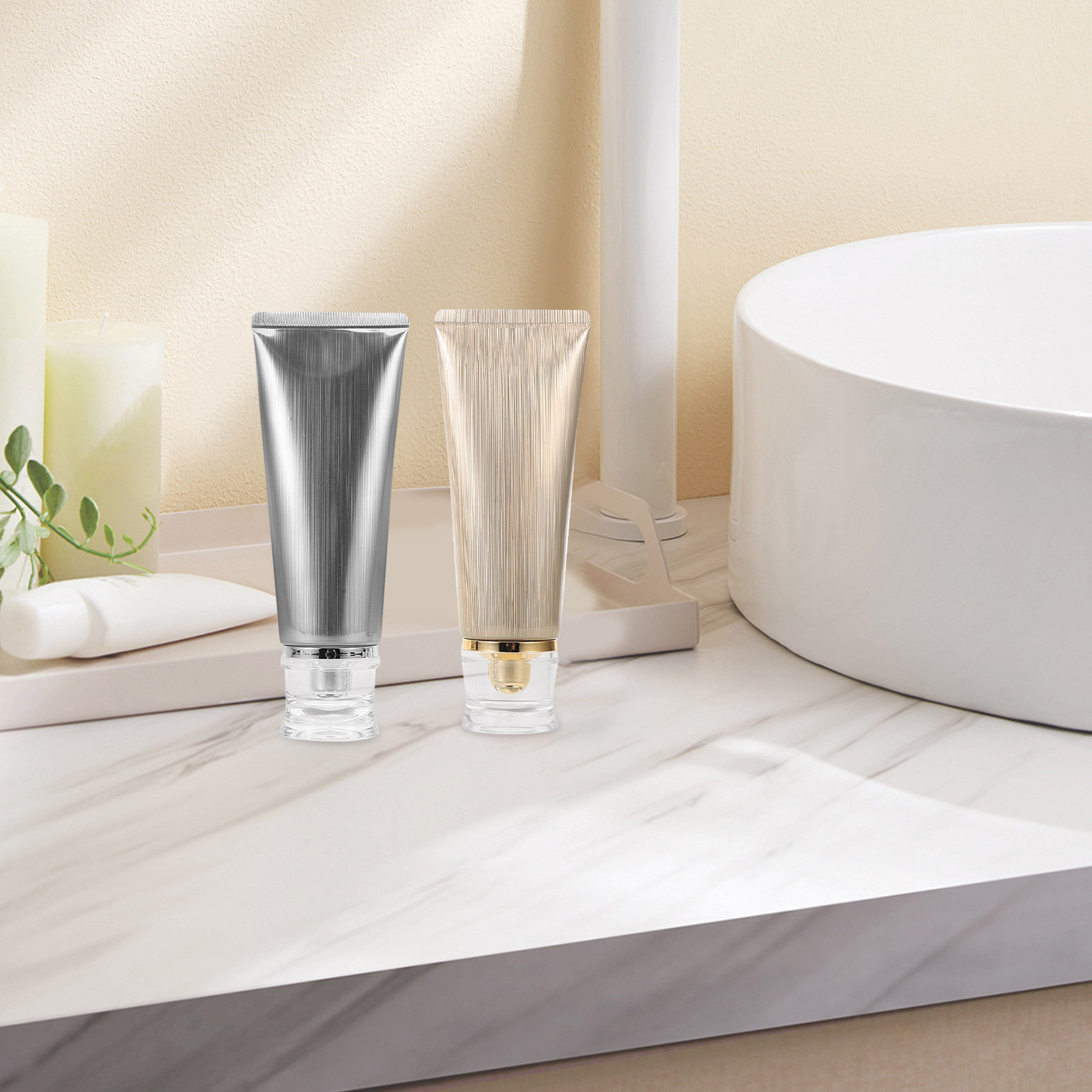 4Pcs Portable Travel Tubes Lea - Luxury Gold Skincare recensione e prezzo